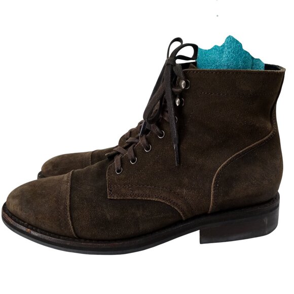 Thursday Boot Company Everyday Suede Lace Up Cap Toe Boots Size 9.5 Captain - Picture 4 of 15